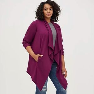 NWT Torrid Brushed Ponte Drape Front Cardigan
